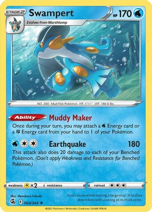 Swampert 64/264 - SWSH08 Fusion Strike Reverse Holofoil