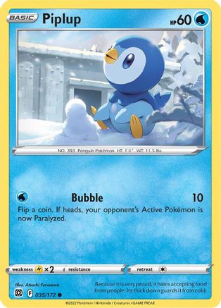 Piplup 35/172 - SWSH09 Brilliant Stars Reverse Holofoil
