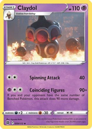 Claydol 59/172 - SWSH09 Brilliant Stars Reverse Holofoil