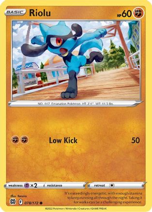 Riolu 78/172 - SWSH09 Brilliant Stars Reverse Holofoil