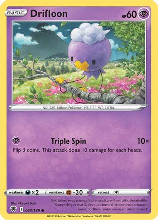 Drifloon 63/189 - SWSH10 Astral Radiance Reverse Holofoil