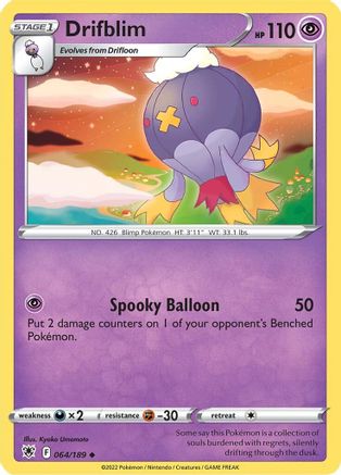 Drifblim 64/189 - SWSH10 Astral Radiance Reverse Holofoil
