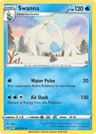 Swanna 47/196 - SWSH11 Lost Origin Reverse Holofoil