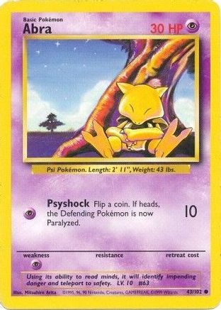 Abra 43/102 - Base Set
