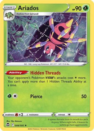 Ariados 4/195 - SWSH12 Silver Tempest Reverse Holofoil