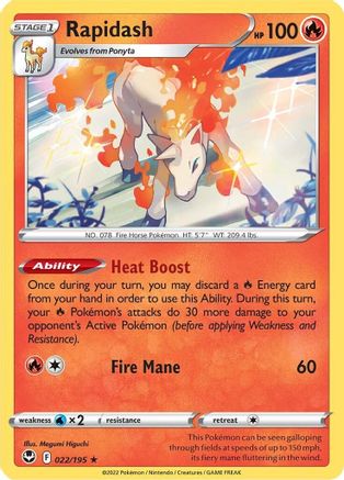 Rapidash 22/195 - SWSH12 Silver Tempest Reverse Holofoil
