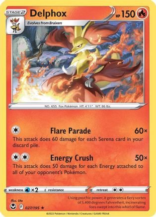 Delphox 27/195 - SWSH12 Silver Tempest Reverse Holofoil