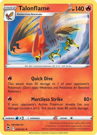 Talonflame 29/195 - SWSH12 Silver Tempest Reverse Holofoil
