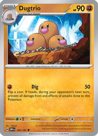 Dugtrio 104 - SV03 Obsidian Flames