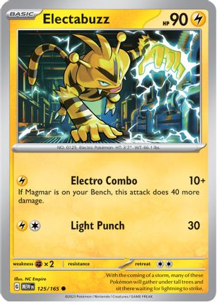 Electabuzz 125 - SV Scarlet & Violet 151 Reverse Holofoil