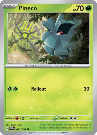 Pineco - 001/091 1 - SV Paldean Fates Reverse Holofoil