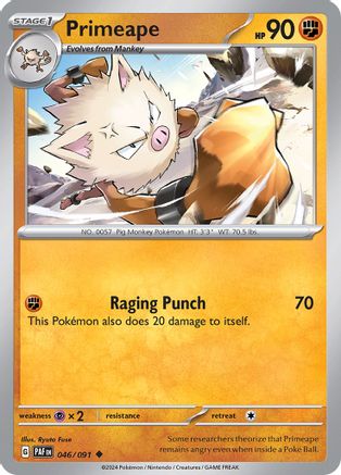 Primeape - 046/091 46 - SV Paldean Fates Reverse Holofoil