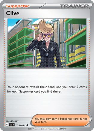 Clive - 078/091 78 - SV Paldean Fates Reverse Holofoil