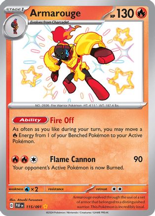 Armarouge - 115/091 115 - SV Paldean Fates Holofoil
