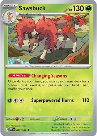 Sawsbuck - 017/162 17 - SV05 Temporal Forces Reverse Holofoil