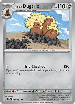 Alolan Dugtrio - 123/191 123 - SV08 Surging Sparks