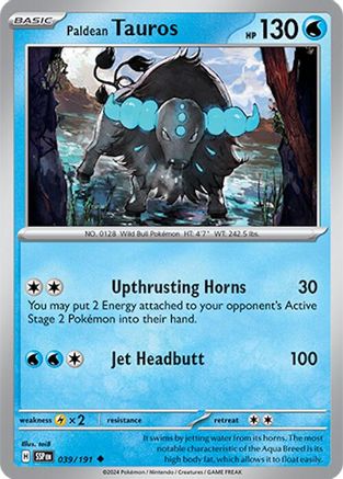 Paldean Tauros - 039/191 39 - SV08 Surging Sparks Reverse Holofoil