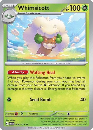 Whimsicott 8 - SV Prismatic Evolutions Holofoil