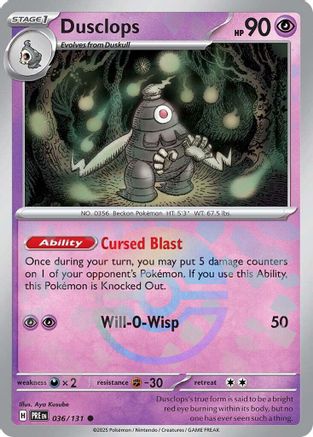 Dusclops (Poke Ball Pattern) 36 - SV Prismatic Evolutions Holofoil