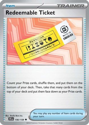 Redeemable Ticket 156 - SV09 Journey Together Reverse Holofoil
