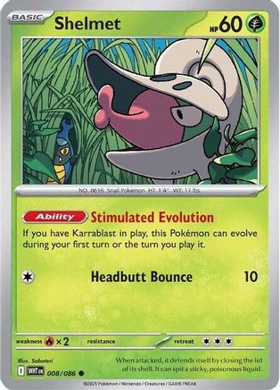 Shelmet - 008/086 8 - SV White Flare Reverse Holofoil