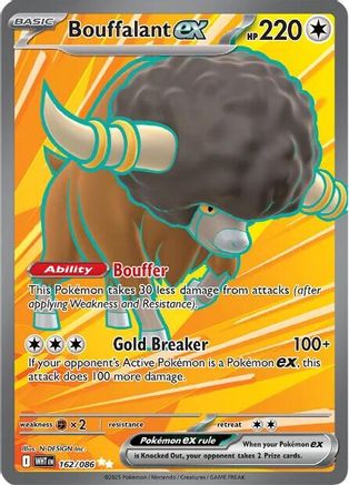 Bouffalant ex - 164/086 164 - SV White Flare Holofoil