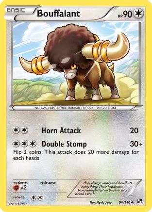 Bouffalant (90) 90/114 - Black and White Reverse Holofoil
