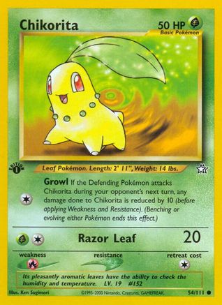 Chikorita (54) 54/111 - Neo Genesis 1st Edition