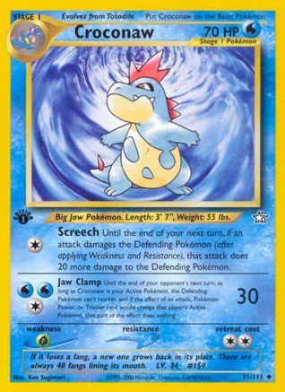 Croconaw (31) 31/111 - Neo Genesis 1st Edition