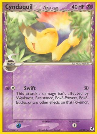 Cyndaquil (Delta Species) 45/101 - Dragon Frontiers Reverse Holofoil