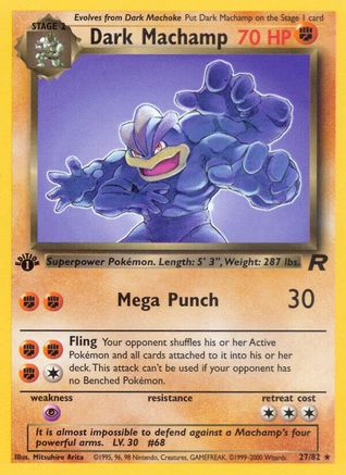 Dark Machamp (27) 27/82 - Team Rocket 1st Edition