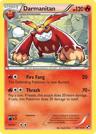 Darmanitan 25/114 - Black and White Reverse Holofoil