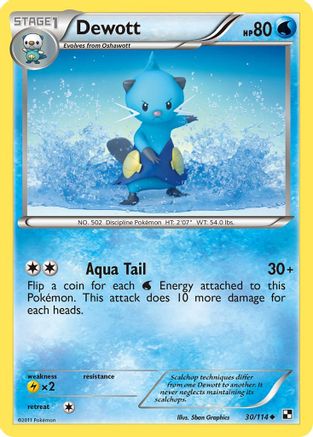 Dewott (30) 30/114 - Black and White Reverse Holofoil