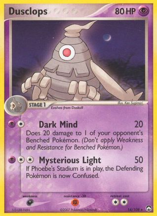 Dusclops 14/108 - Power Keepers Reverse Holofoil