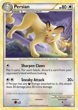 Persian 27/123 - HeartGold SoulSilver Reverse Holofoil