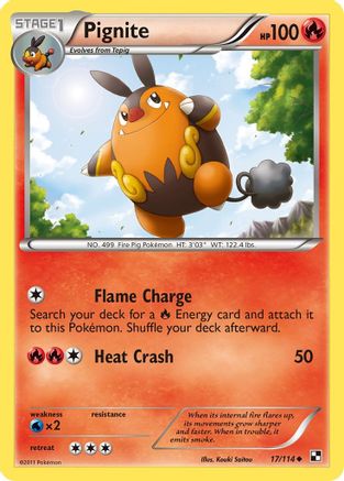 Pignite (17) 17/114 - Black and White Reverse Holofoil