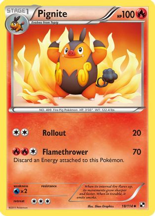 Pignite (18) 18/114 - Black and White Reverse Holofoil