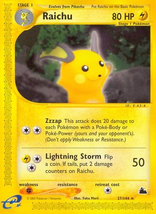 Raichu (27) 27/144 - Skyridge Reverse Holofoil