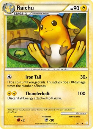 Raichu 10/123 - HeartGold SoulSilver Holofoil