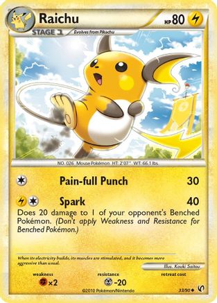 Raichu 33/90 - Undaunted Reverse Holofoil