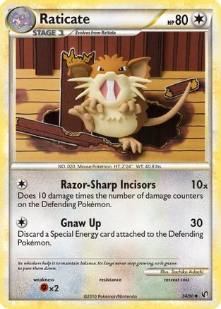Raticate 34/90 - Undaunted Reverse Holofoil