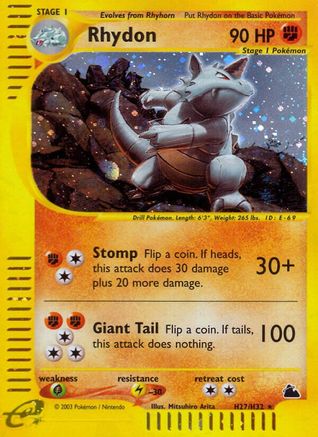 Rhydon (H27) H27/144 - Skyridge Holofoil