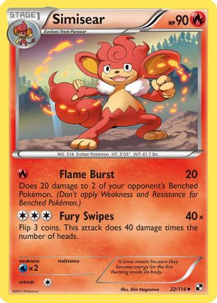 Simisear 22/114 - Black and White Reverse Holofoil