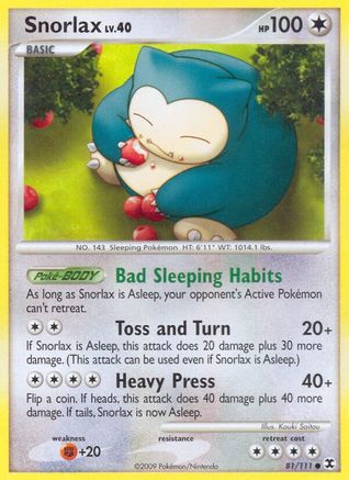 Snorlax (81) 81/111 - Rising Rivals Reverse Holofoil