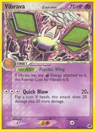 Vibrava - 024/101 (Delta Species) 24/101 - Dragon Frontiers Reverse Holofoil