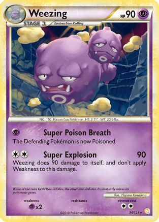 Weezing 34/123 - HeartGold SoulSilver Reverse Holofoil