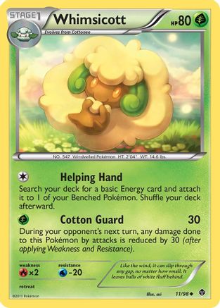 Whimsicott (11) 11/98 - Emerging Powers Reverse Holofoil
