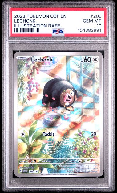 2023 POKEMON OBF EN-OBSIDIAN FLAMES #209 LECHONK ILLUSTRATION RARE PSA 10