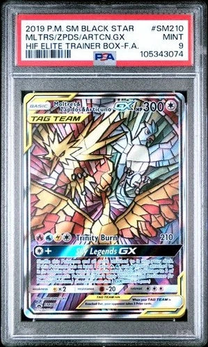 Moltres & Zapdos & Articuno GX #SM210 PSA 9